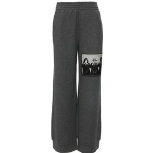 Boys Lie Rose Colored Glasses Wide Leg Waffle Knit Sweatpants in Gray Medium